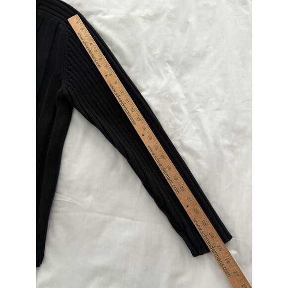 Vintage Illig Sweater Womens Large Black Turtle Neck Wide Cable Knit Thick - Picture 14 of 16